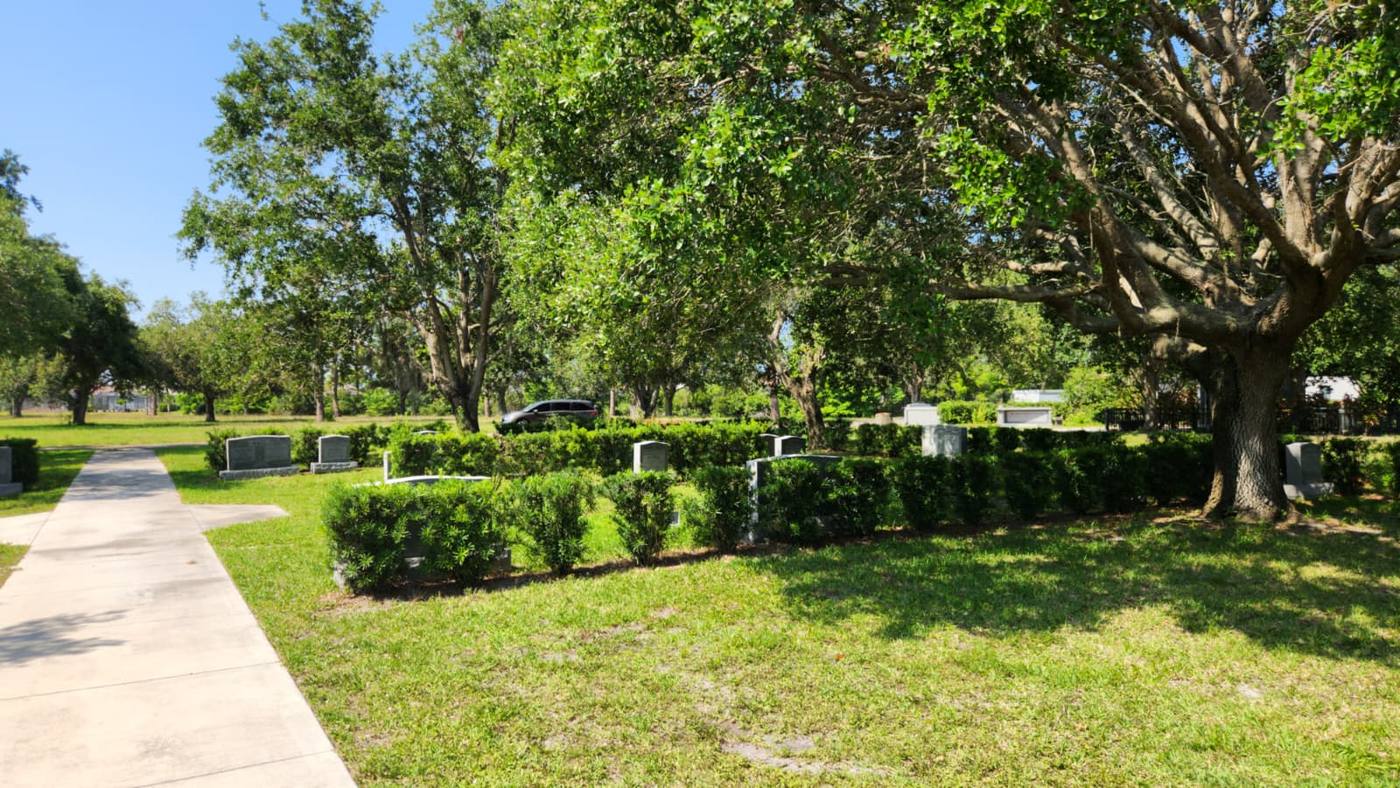 The Jerusalem Gardens section, headstones bordered by low hedges