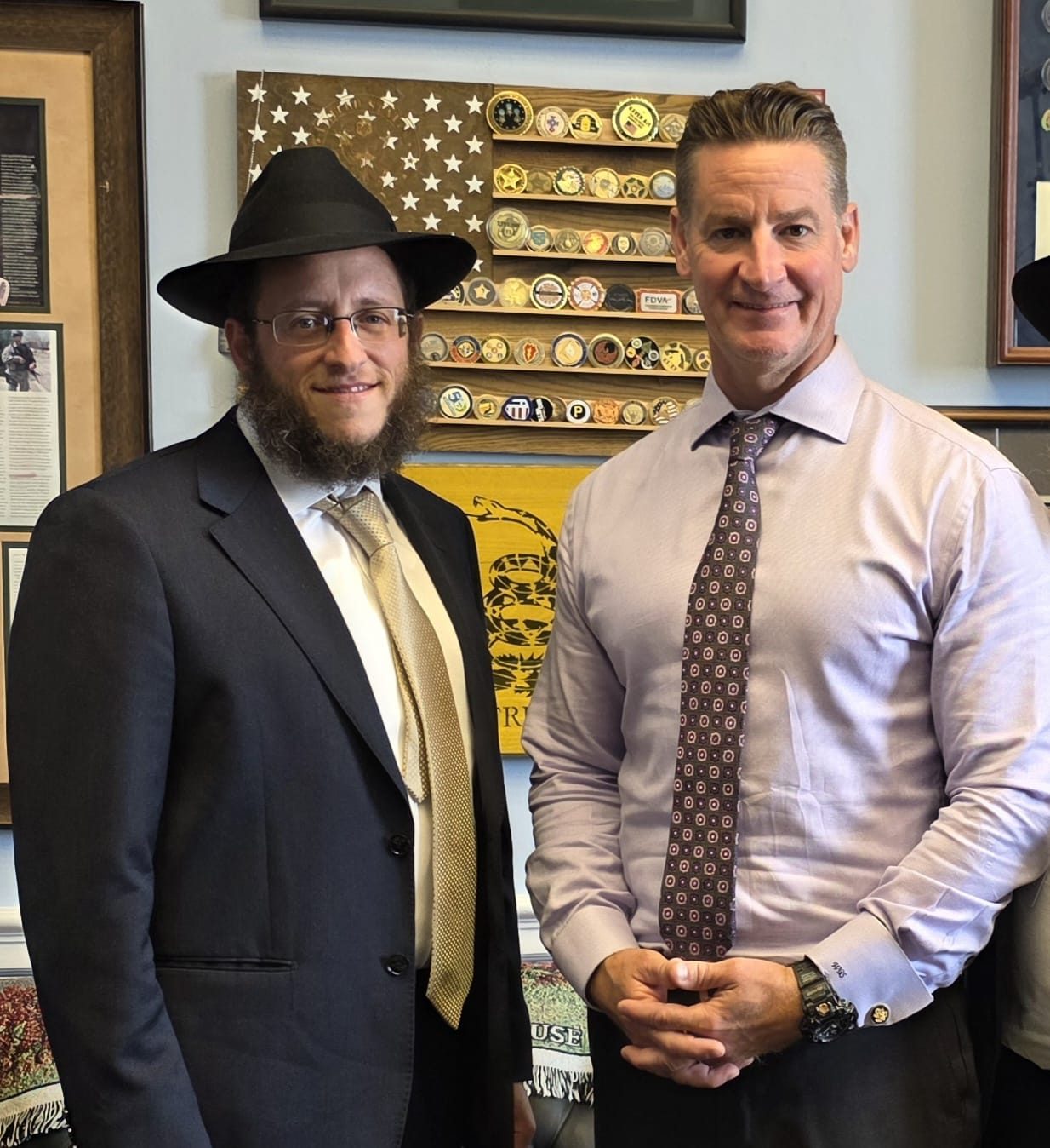 Rabbi Sholom Schmerling with Congressman Greg Steube on Capitol Hill